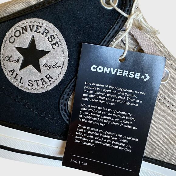 NWB Converse Chuck Taylor All Star High Street Mid Men 10.5 Wm12.5 Papyrus Black - Picture 14 of 15